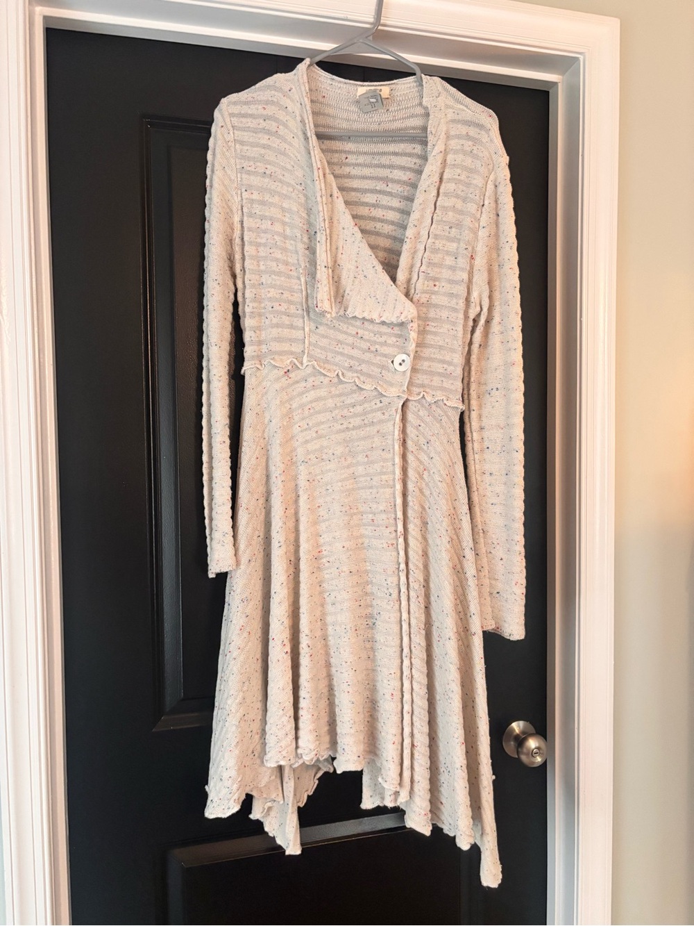 Umgee Cream Long-Sleeve Knit Fit-and-Flare sweater